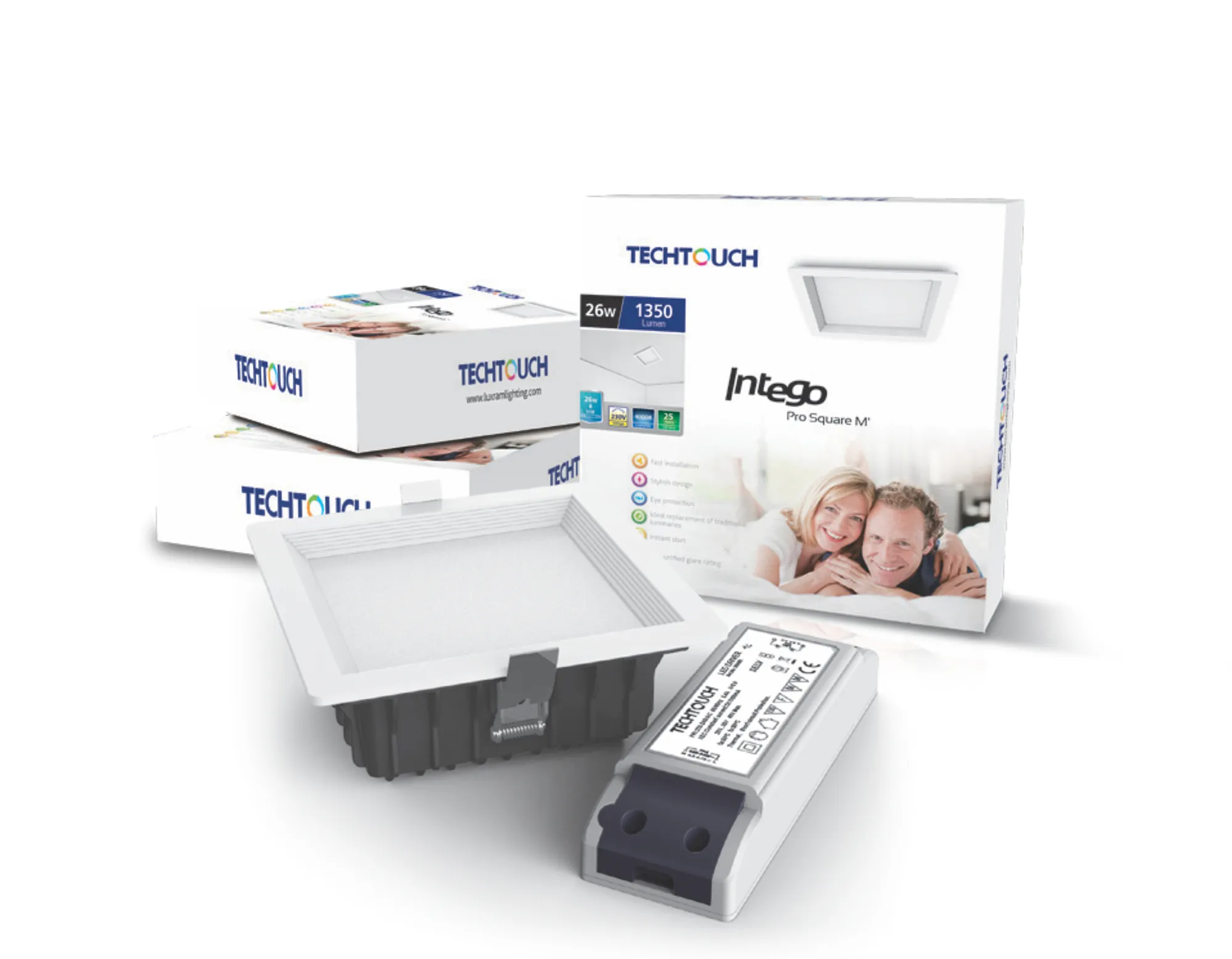 Intego Pro Recessed Ceiling Luminaires Techtouch Square/Rectangular Recess Ceiling